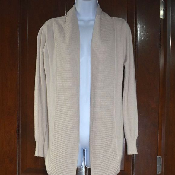 Lola Cardigan Small Medium Long Sleeve High Low Tan Open Front Sweater - Picture 2 of 14